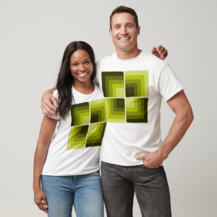 Camiseta 70s Rainbow Squares Monochrome Green