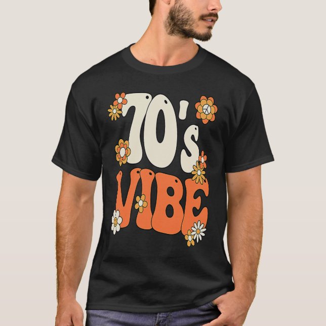 Camiseta 70's Vibe Costume 70s Party Outfit Groovy Hippie P (Anverso)