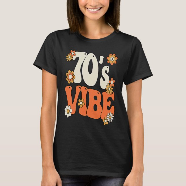 Camiseta 70's Vibe Costume 70s Party Outfit Groovy Hippie P (Anverso)