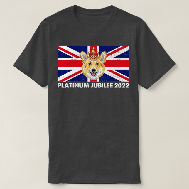 Camiseta 70th Anniversary Platinum Jubilee Cute Corgi  (Diseño del anverso)