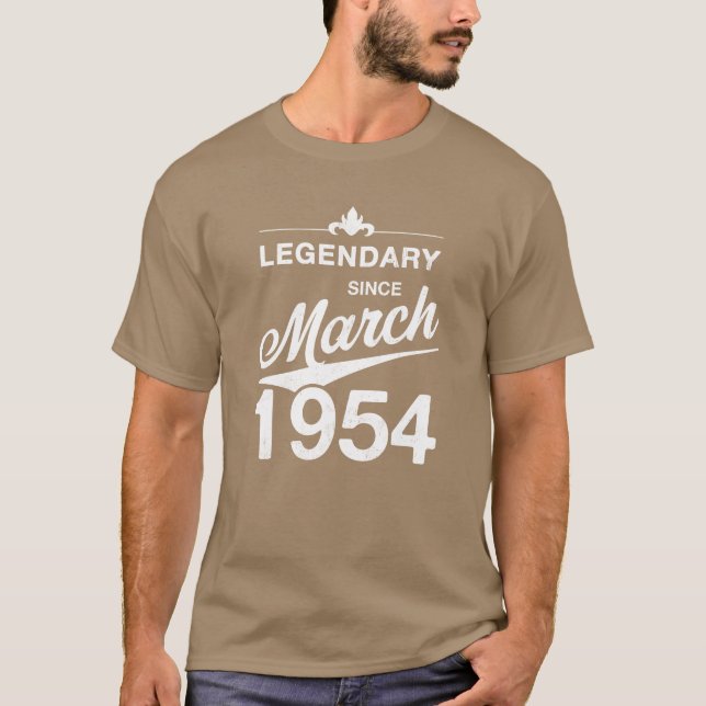 Camiseta 70th Birthday 70 Year Old Born March 1954 Gift fam (Anverso)