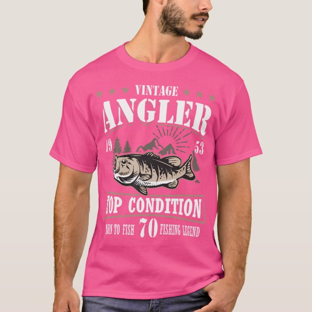Camiseta 70Th Birthday Fishing 70 Year Old Fisherman 1953 (Anverso)