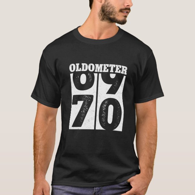 Camiseta 70Th Birthday Gifts Oldometer 69-70 Men Women Funn (Anverso)