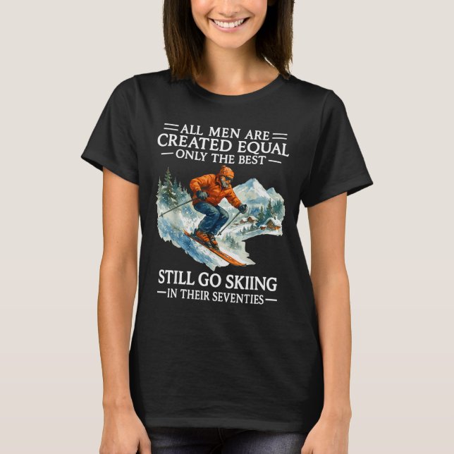 Camiseta 70th Birthday Skier Man 70 Years Old Skiing Lover  (Anverso)