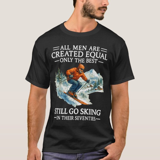 Camiseta 70th Birthday Skier Man 70 Years Old Skiing Lover  (Anverso)