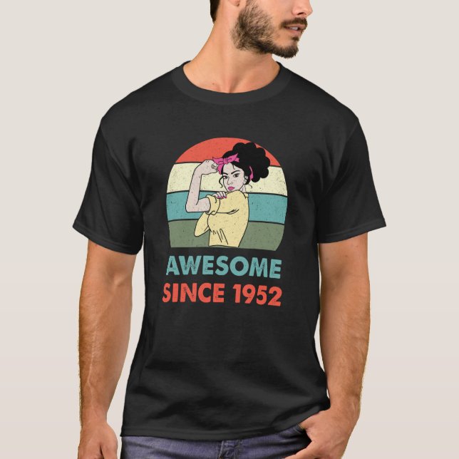 Camiseta 71ª Decoración De Cumpleaños Increíble Desde 1952  (Anverso)