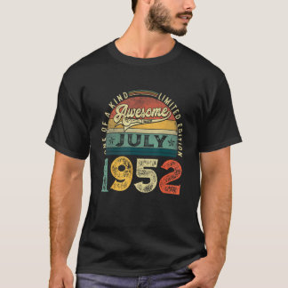 Camiseta 71ª Decoración De Cumpleaños Julio 1952 Hombres Mu