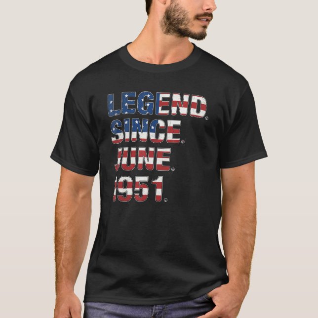 Camiseta 71ª Leyenda De Cumpleaños Desde Junio De 1951 Band (Anverso)