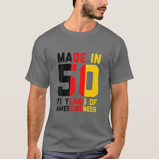 Camiseta 71ª Regalo De Cumpleaños Alemania Hombres Mujeres  (Anverso)