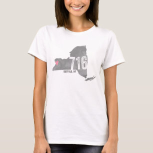 Camiseta 716 silueta del Estado de Nuevo York del búfalo N