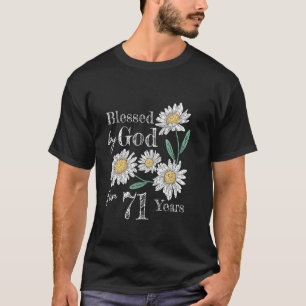 Camiseta 71.ª Decoración De Flores De Cumpleaños Bendecida