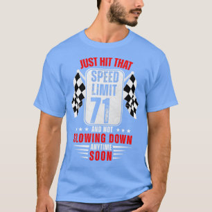 Camiseta 71.º Rótulo de límite de velocidad de cumpleaños 7