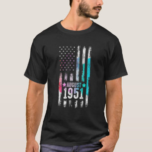 Camiseta 71 Años, Agosto De 1951 Bandera Estadounidense 71