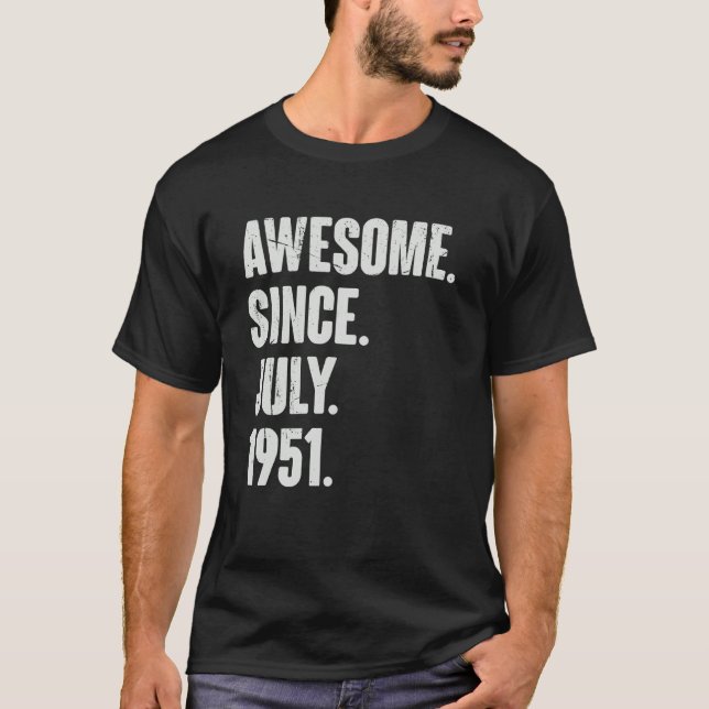 Camiseta 71 años de edad: 71 años asombrosos desde julio de (Anverso)