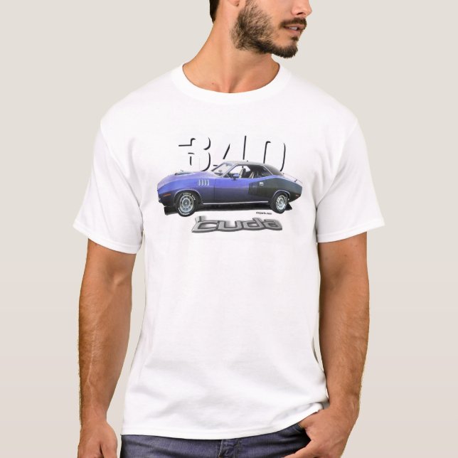 Camiseta '71 Plymouth Cuda 340" ciruelo loco " (Anverso)