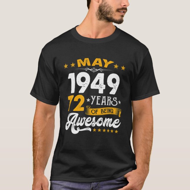 Camiseta 72ª Decoraciones De Cumpleaños Mayo 1949 Hombres M (Anverso)