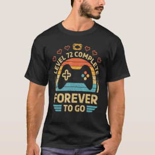 Camiseta 72.º Boda Aniversario Video Gamer Nivel 72 Comp