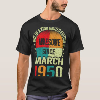 Camiseta 73 años asombrosos desde marzo de 1950 Viñeta 73