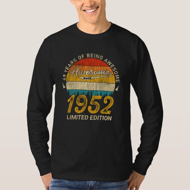 Camiseta 73 años de edad 1952: Impresionante regalo de cump (Anverso)