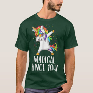 Camiseta 74º cumpleaños, unicornio dab, mágico desde 1947