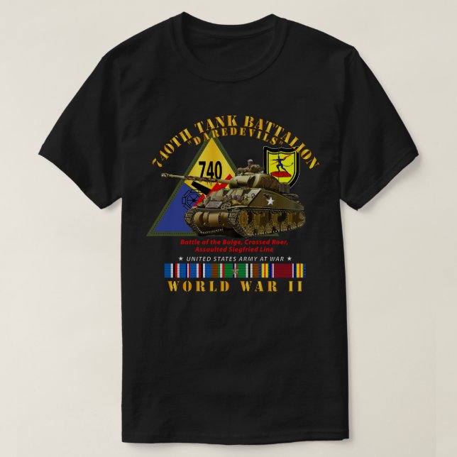 Camiseta 740.º Batallón de tanques w Tank con SSI WII EU SV (Diseño del anverso)