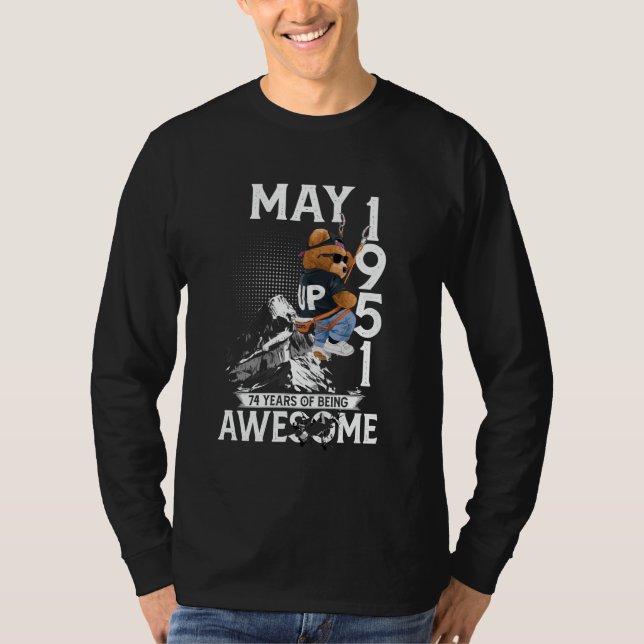 Camiseta 74.ª leyenda del oso de cumpleaños Mayo de 1951 74 (Anverso)