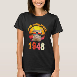 Camiseta 74.º gato vintage desde 1948