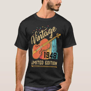 Camiseta 74.º violinista violinista de cumpleaños Retro 194