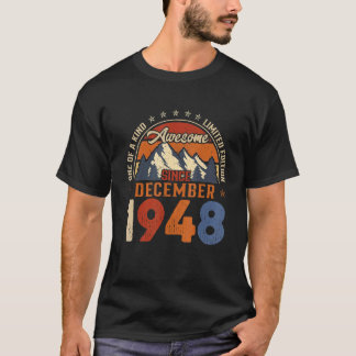 Camiseta 74 años de edad asombrosa desde diciembre de 1948 