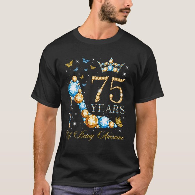 Camiseta 75º Cumpleaños 75 Años De Ser Sorprendente 75 Años (Anverso)