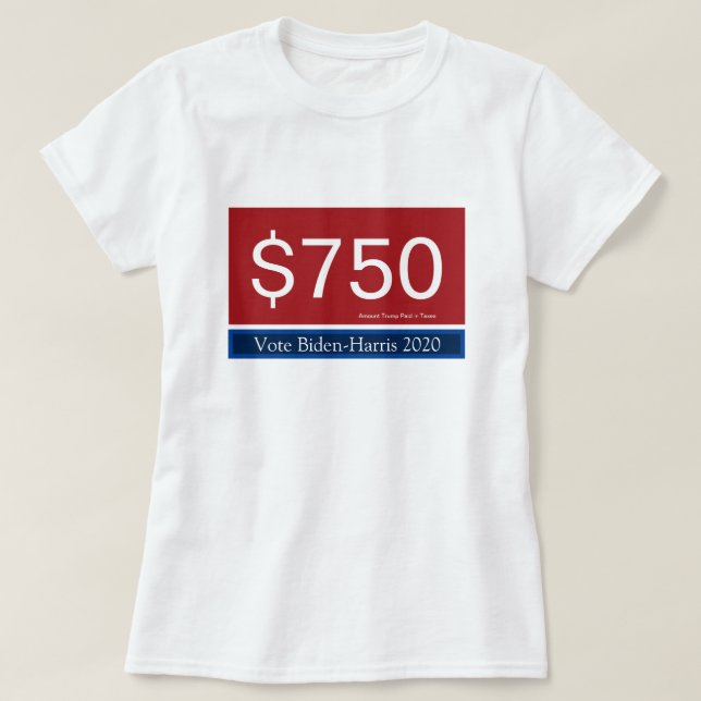 Camiseta 750 votos de Trump, Biden Harris 2020 (Diseño del anverso)