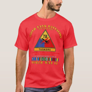 Camiseta 758º Tank Battalion Tuskers con SSI Name Tape WII