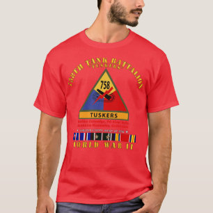 Camiseta 758º Tank Battalion Tuskers con SSI Name Tape WII