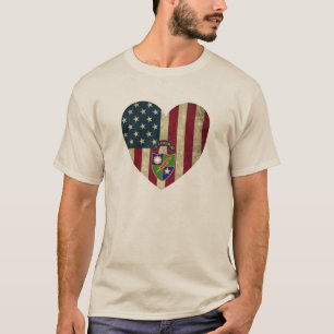 Camiseta 75.ª bandera cardíaca estadounidense regente de ra