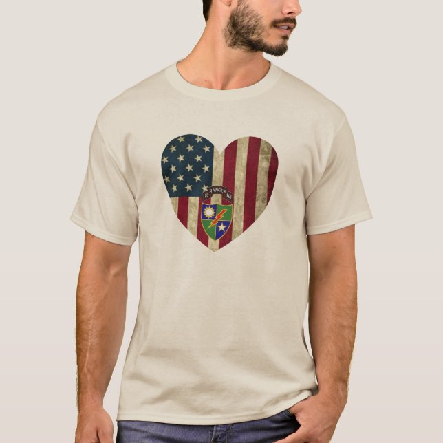 Camiseta 75.ª bandera cardíaca estadounidense regente de ra (Anverso)