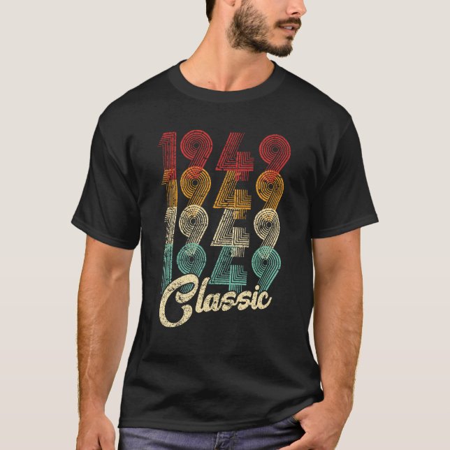 Camiseta 75.ª Regalo de cumpleaños Clásico 1949 75 años (Anverso)