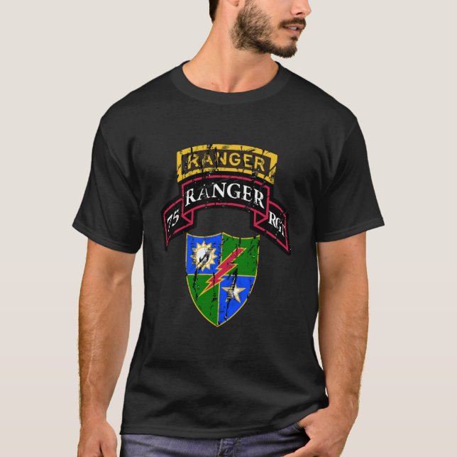 Camiseta 75.º Camisas Del Ejército Pestaña De Desplazamient (Anverso)