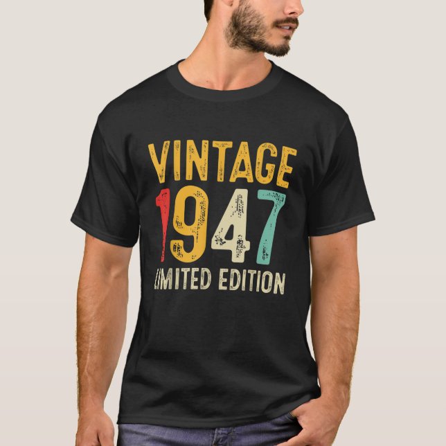Camiseta 75.º Regalo De Cumpleaños Límite De 75 Años De Vin (Anverso)