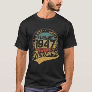 Camiseta 75.º Regalo De Cumpleaños Retro Febrero De 1947 75