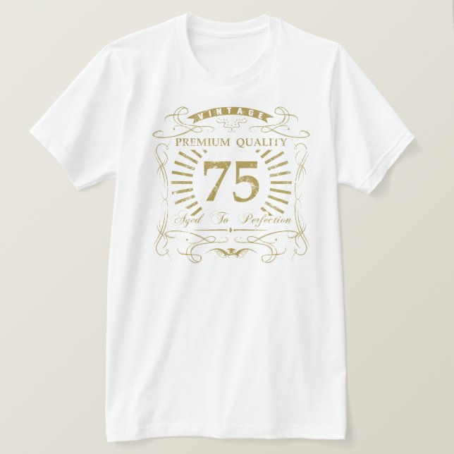 Camiseta 75.º regalo de la bolsa de cumpleaños (Anverso del diseño)