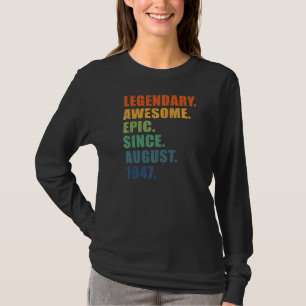 Camiseta 75 Agosto 1947 Hombres y mujeres 75 años Anni