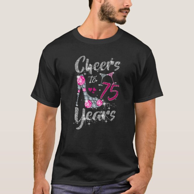 Camiseta 75 Alegres de cumpleaños a 75 años de edad vitivin (Anverso)