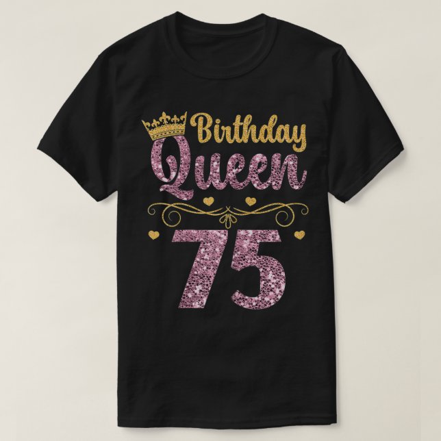 Camiseta 75 años 75 años 75 años 75 mujeres  (Diseño del anverso)