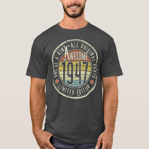 Camiseta 75 años asombroso desde 1947 75º cumpleaños retro