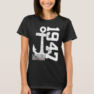 Camiseta 75 años de capacidad 1947 marinero 75º cumpleaños