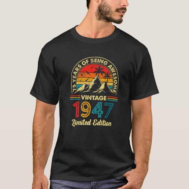 Camiseta 75 Años De Decoración Hombres 75 Viernes 1947 (Anverso)
