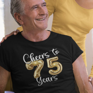 Camiseta 75 años de vigilia a globos de oro de 75 años