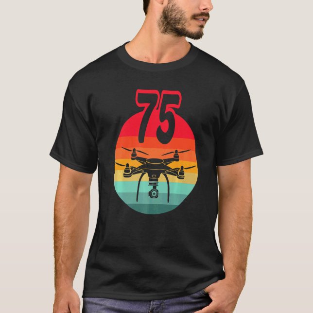 Camiseta 75 Años I Drones Retro De Control Remoto Con C (Anverso)