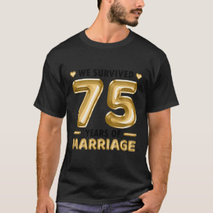 Camiseta 75 Años Matrimonio 75 Aniversario Del Boda
