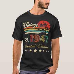 Camiseta 75 cumpleaños nacido en 1947 edición limitada de v